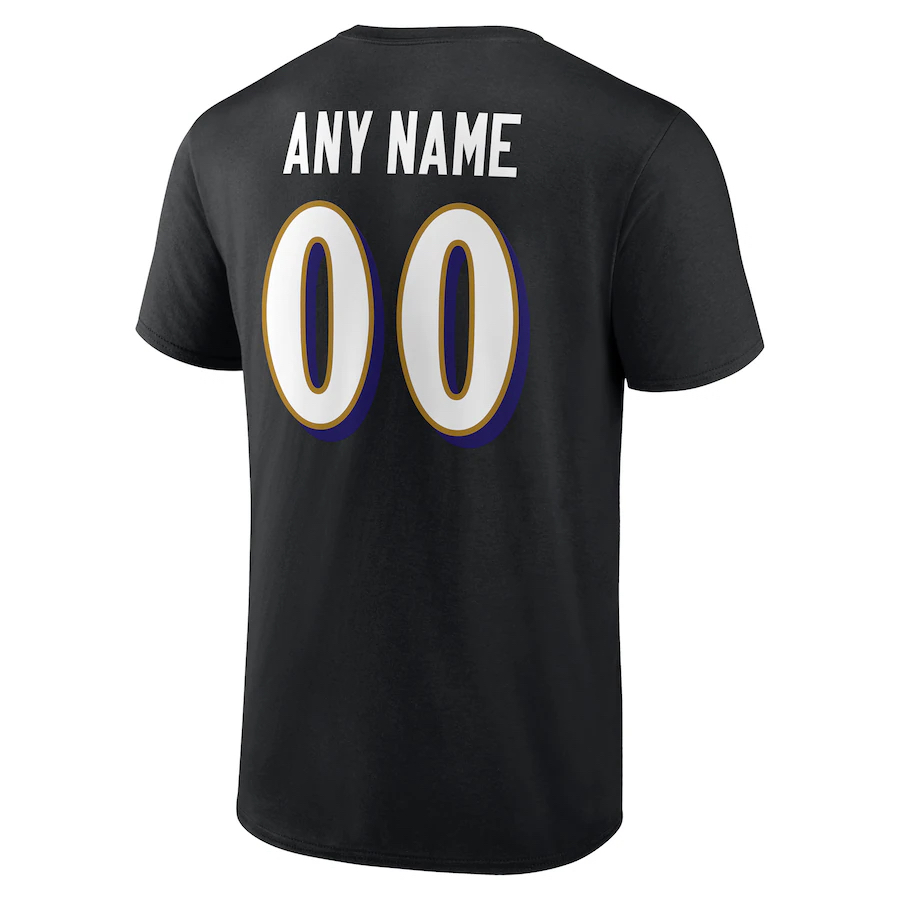Men's Black Any Team sports T-shirt Personalized Name & Number custom T-Shirt