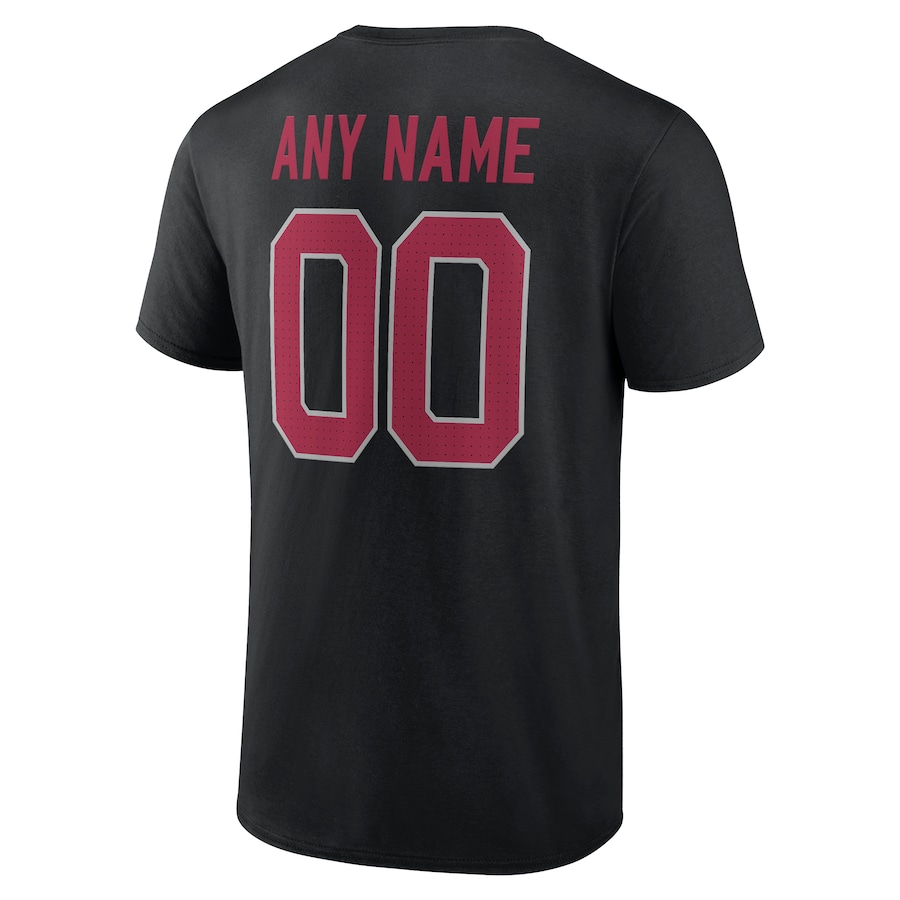 Red Letters Men's Black Any Team sports T-shirt Personalized Name & Number custom T-Shirt