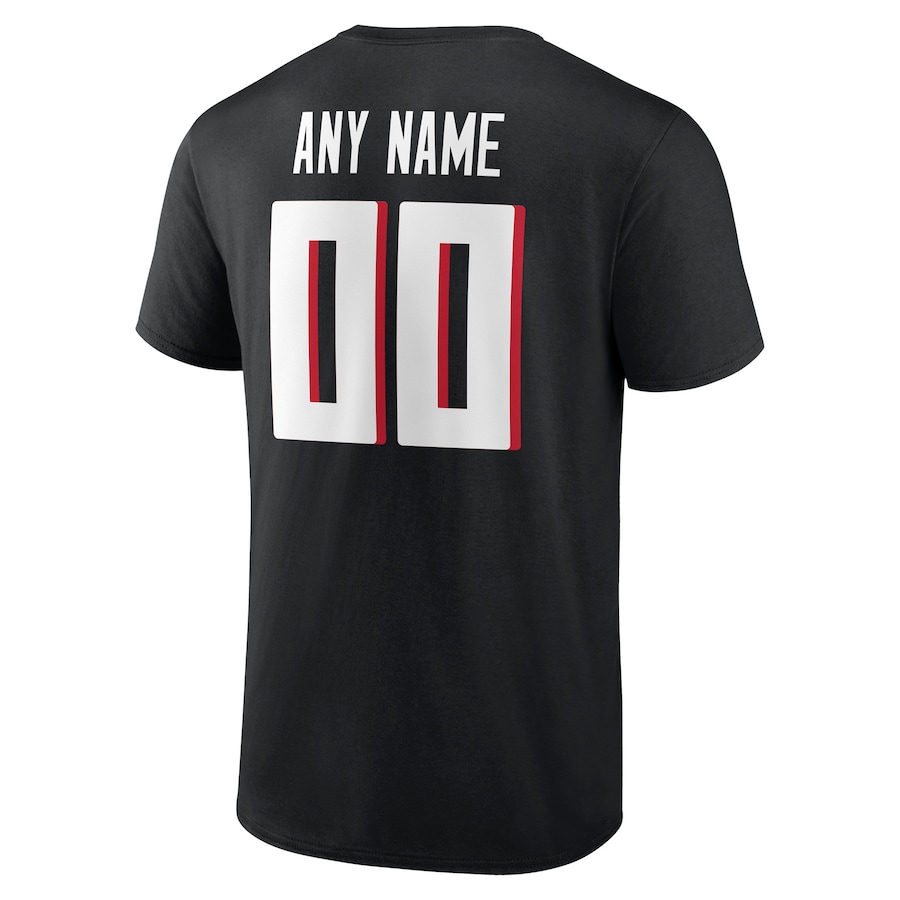 White Letters Men's Black Any Team sports T-shirt Personalized Name & Number custom T-Shirt