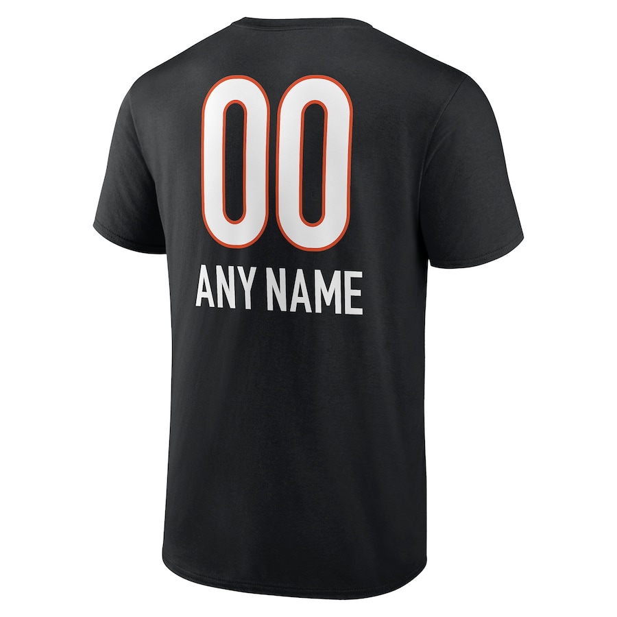 White Letters Men's Black Any Team sports T-shirt Personalized Name & Number custom T-Shirt