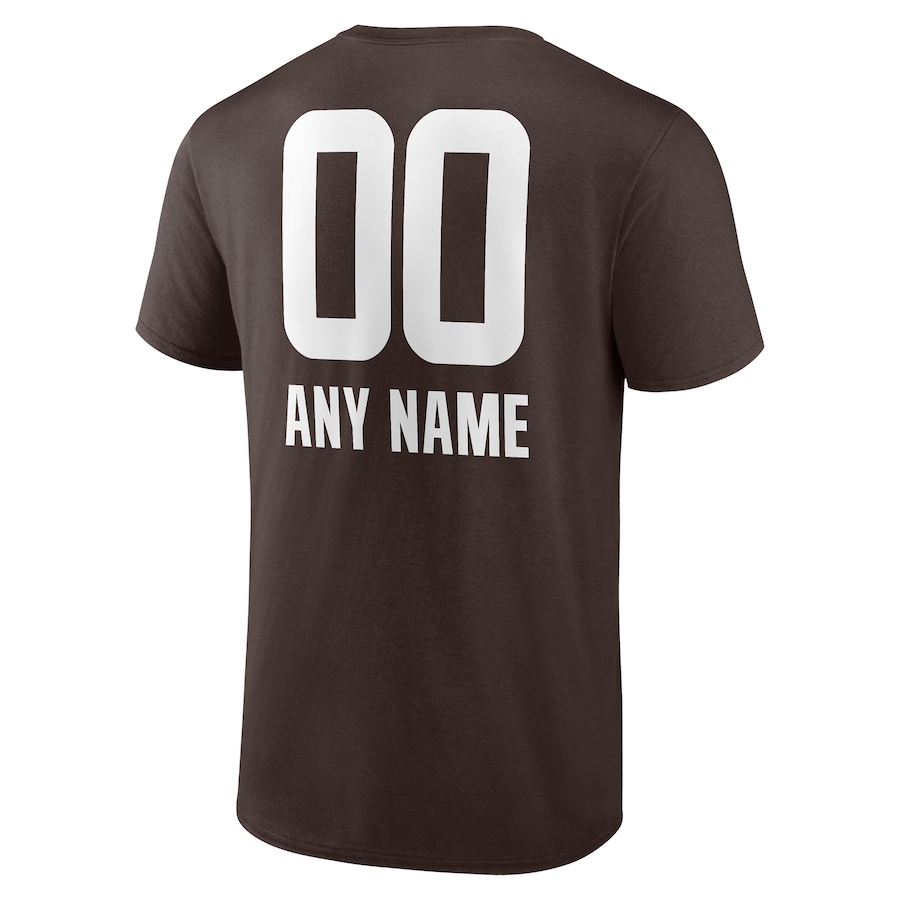 White Letters Men's Brown Any Team sports T-shirt Personalized Name & Number custom T-Shirt