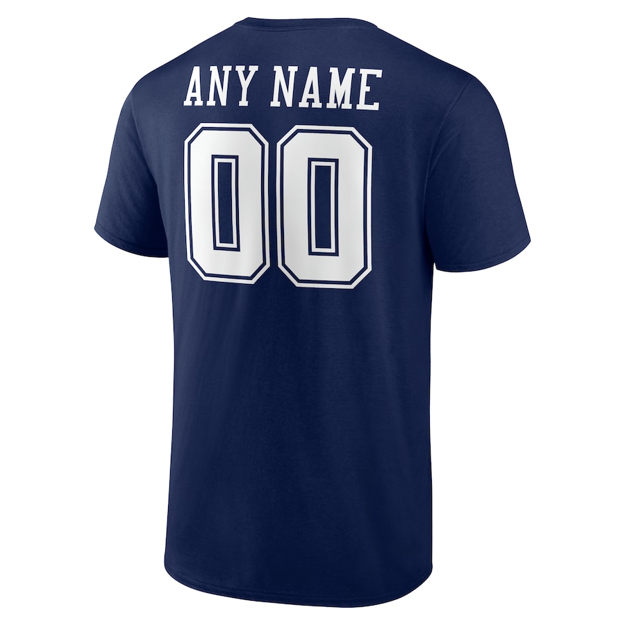 White Letters Men's Blue Any Team sports T-shirt Personalized Name & Number custom T-Shirt