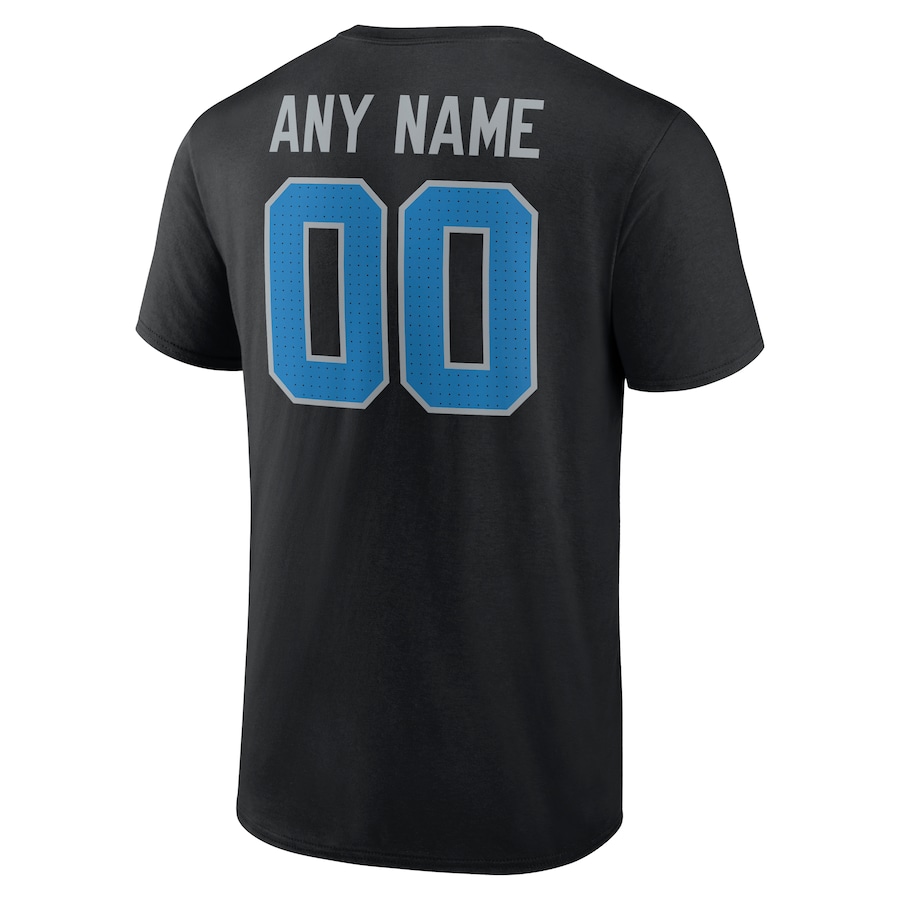 Grey & Blue Letters Men's Black Any Team sports T-shirt Personalized Name & Number custom T-Shirt