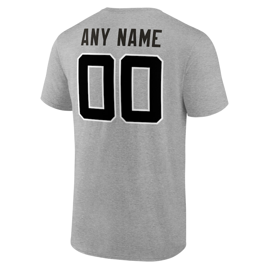 Black Letters Men's Grey Any Team sports T-shirt Personalized Name & Number custom T-Shirt