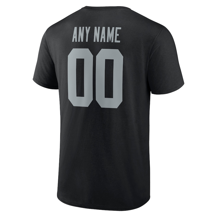 Grey Letters Men's Black Any Team sports T-shirt Personalized Name & Number custom T-Shirt