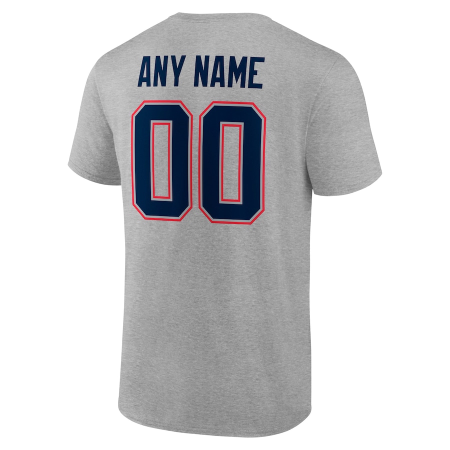 Blue Letters Men's Grey Any Team sports T-shirt Personalized Name & Number custom T-Shirt