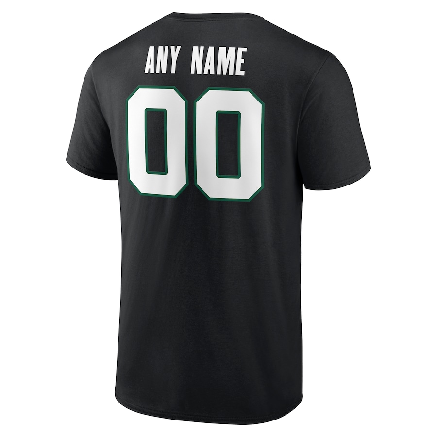 White Letters Men's Black Any Team sports T-shirt Personalized Name & Number custom T-Shirt
