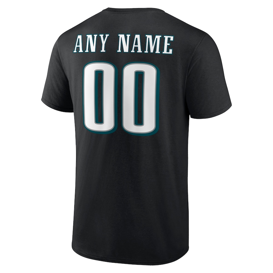 White Letters Men's Black Any Team sports T-shirt Personalized Name & Number custom T-Shirt