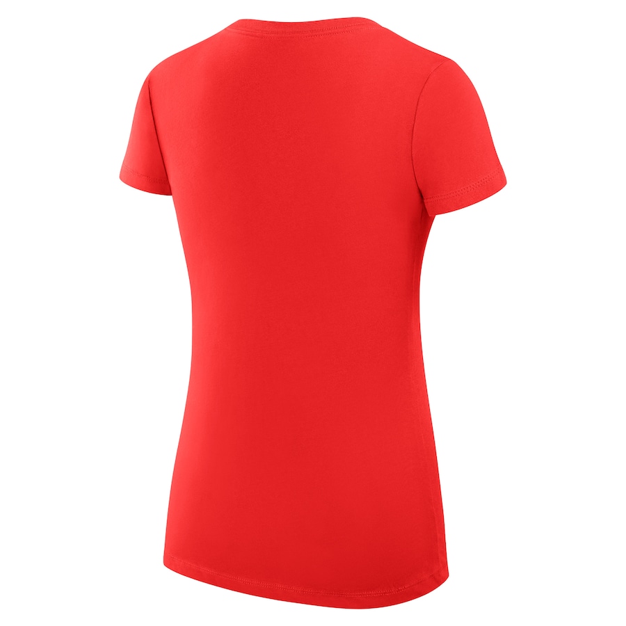 Women's Red T-shirt  Personalized Name & Number Team Wordmark V-Neck T-Shirt