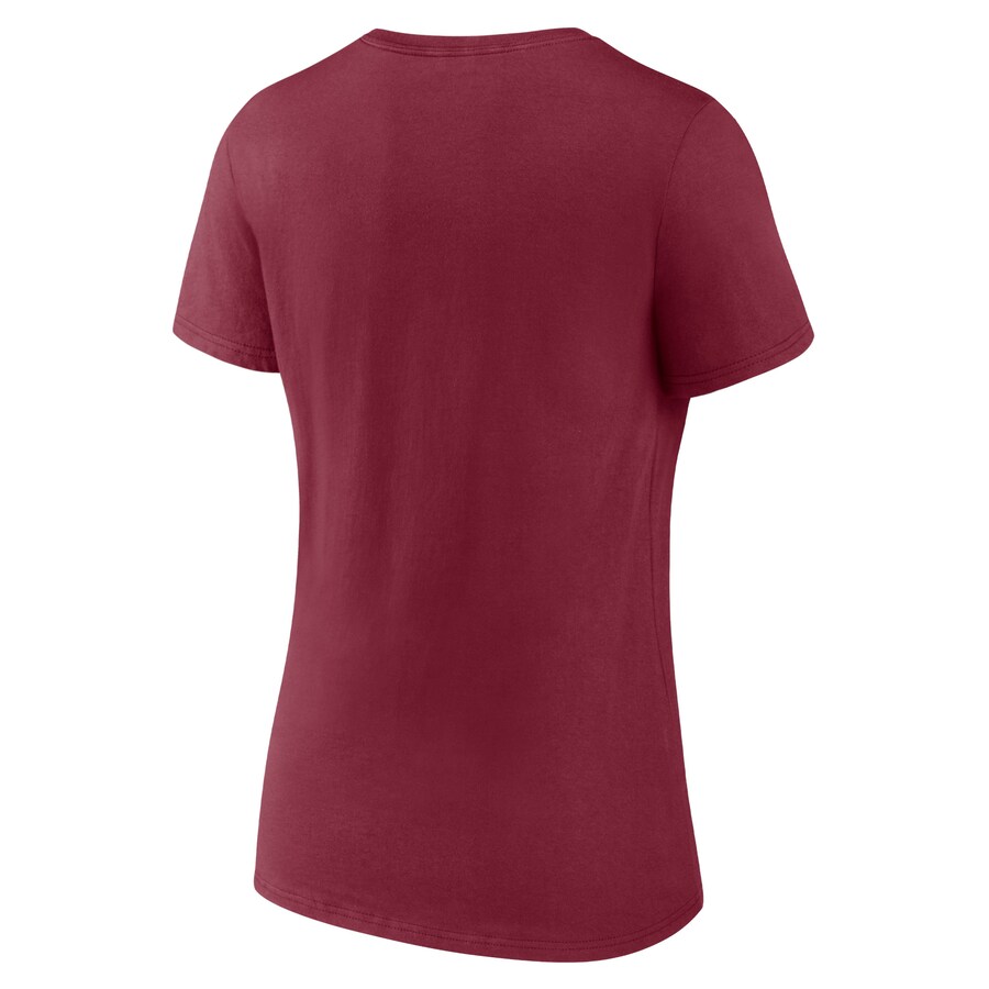 Women's Burgundy T-shirt  Personalized Name & Number Team Wordmark V-Neck T-Shirt